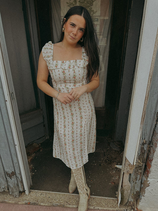 Rosie Ruffle Trimmed Midi Dress