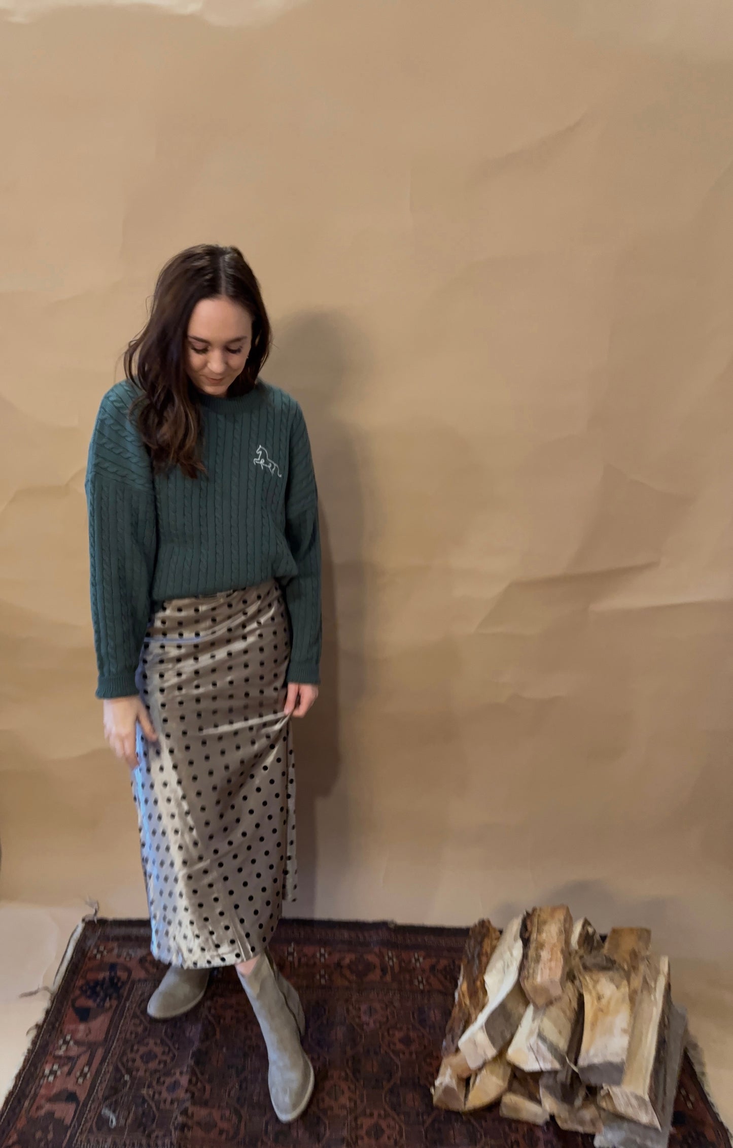 Cable Knit Horse Sweater