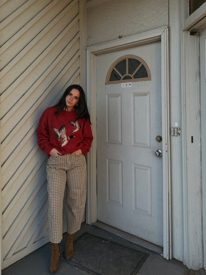 Gingham Barrel Jeans