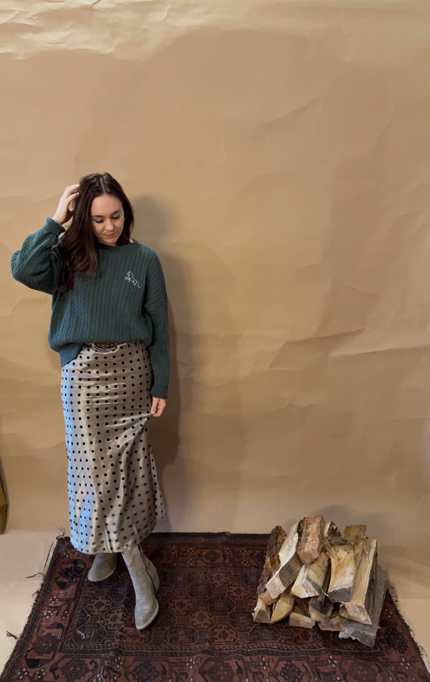 Cable Knit Horse Sweater