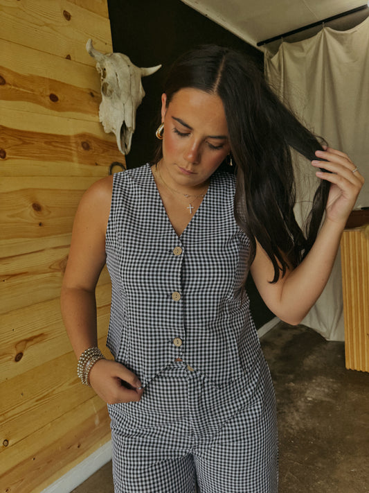 Brenna Gingham Vest