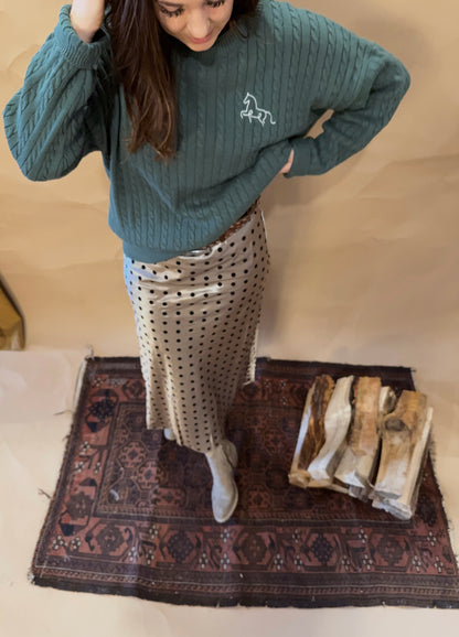 Cable Knit Horse Sweater