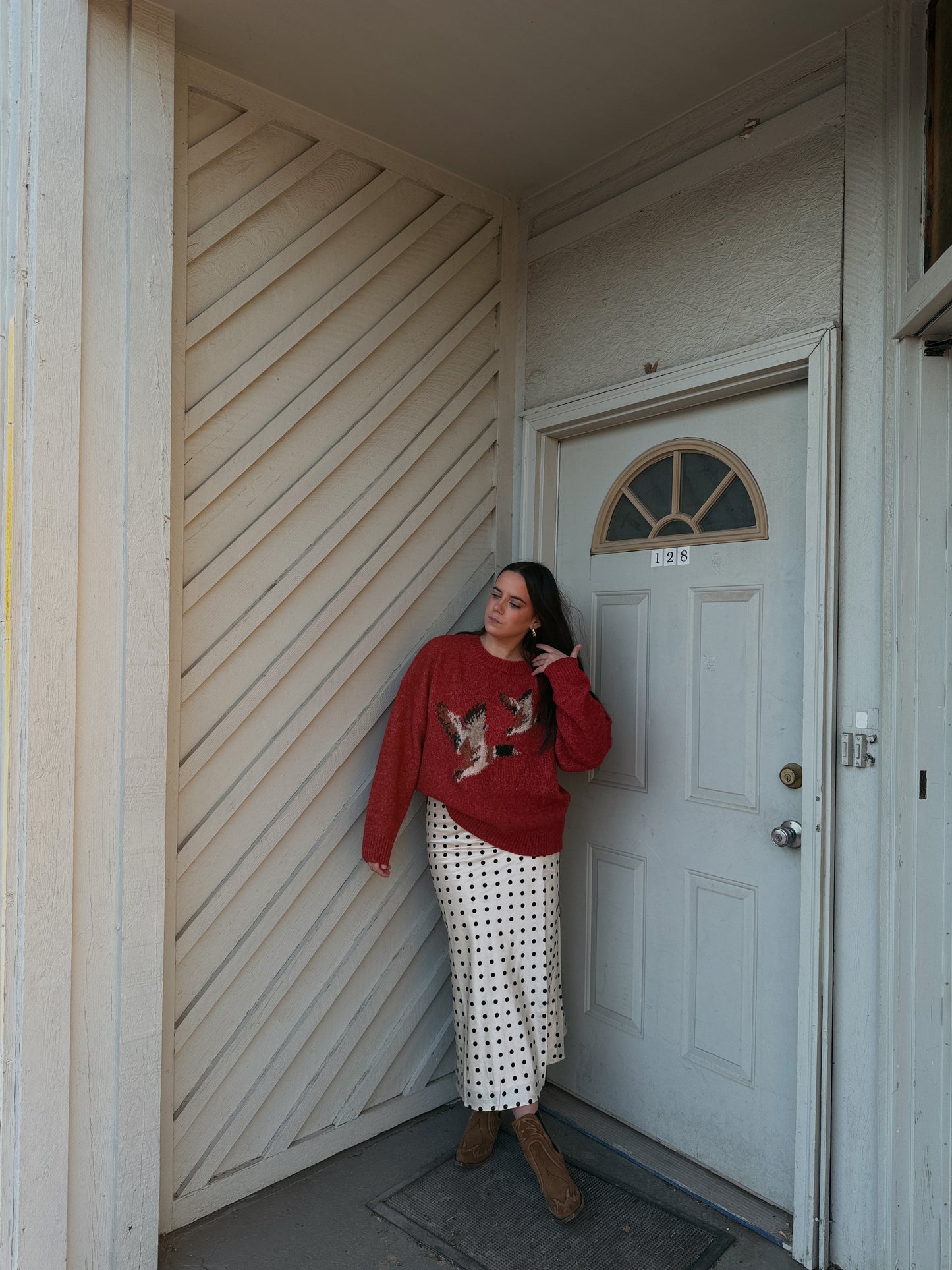 Polka Dot Nights Midi Skirt