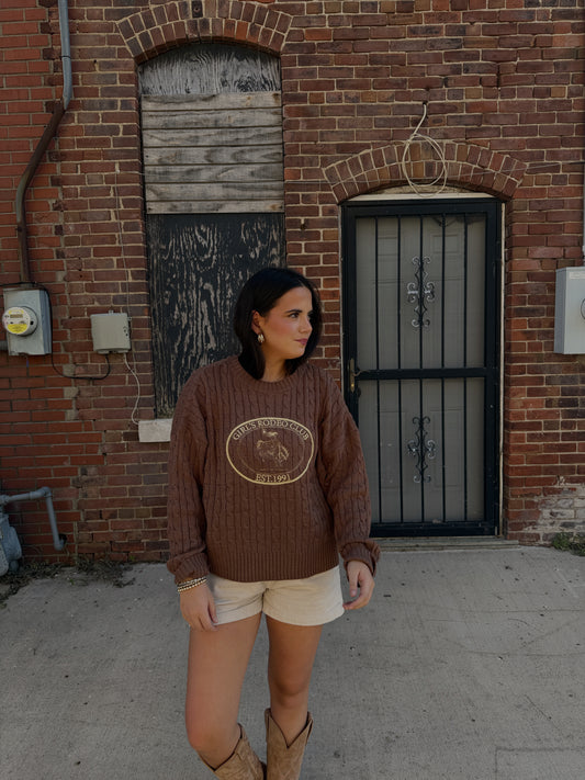 Girls Rodeo Club Cable Knit Sweater