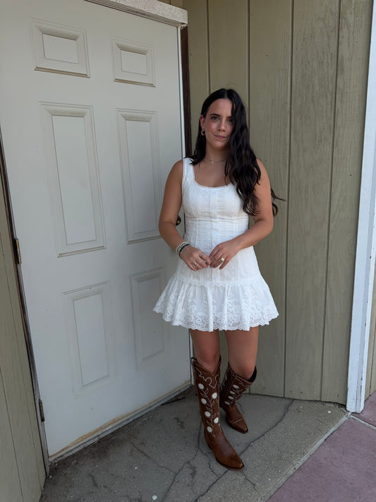 Abilene Eyelet Mini Dress