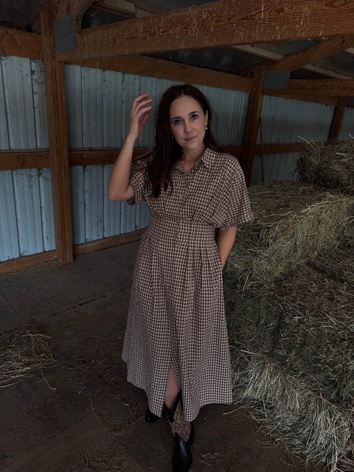 Conway Plaid Midi Dress