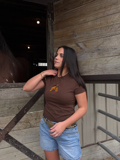 Horse Embroidered Baby Tee