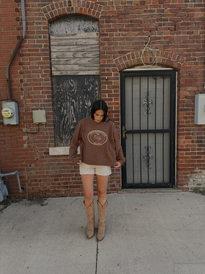 Girls Rodeo Club Cable Knit Sweater