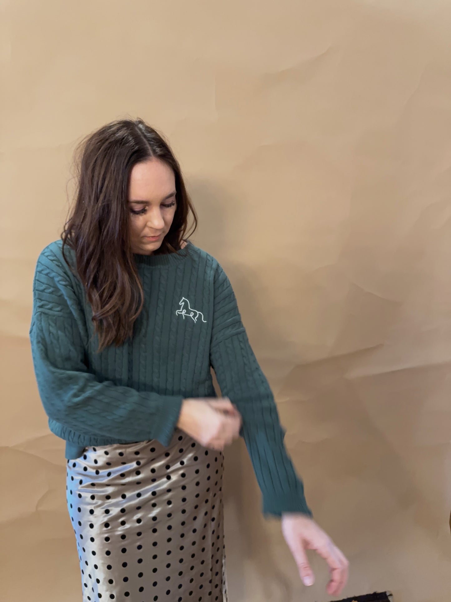 Cable Knit Horse Sweater