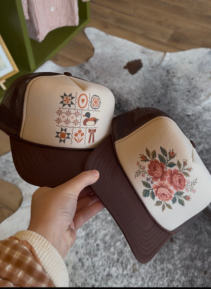 Cross Stitch Trucker Hat