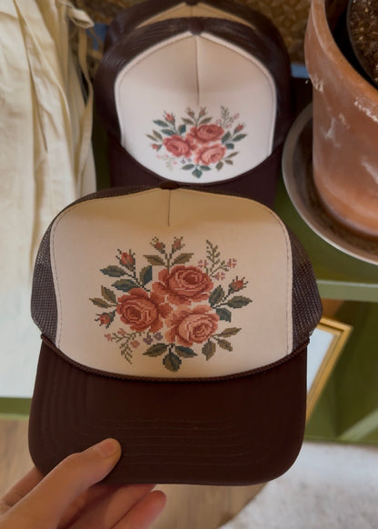 Cross Stitch Trucker Hat
