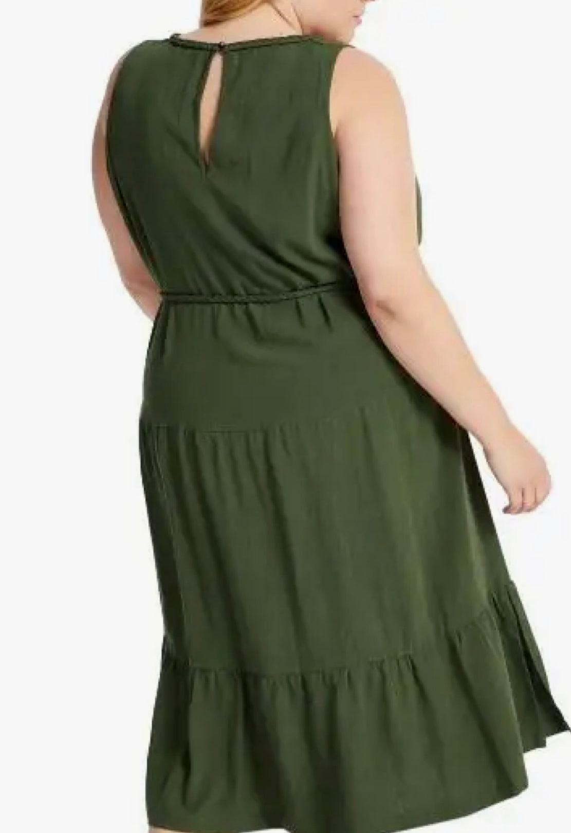 Braided Neck Tiered Dress | Plus