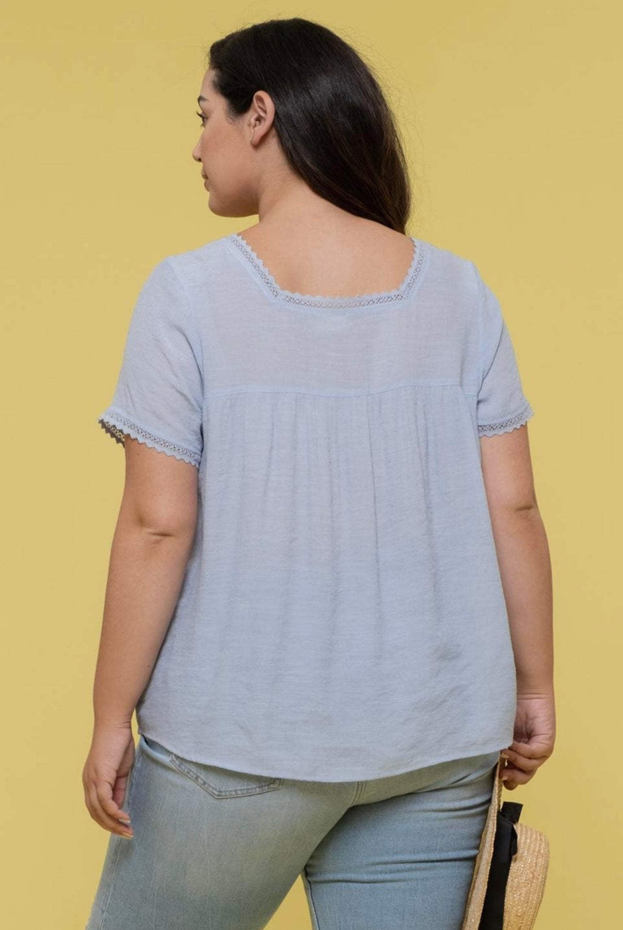 Plus Embroidered Floral Top