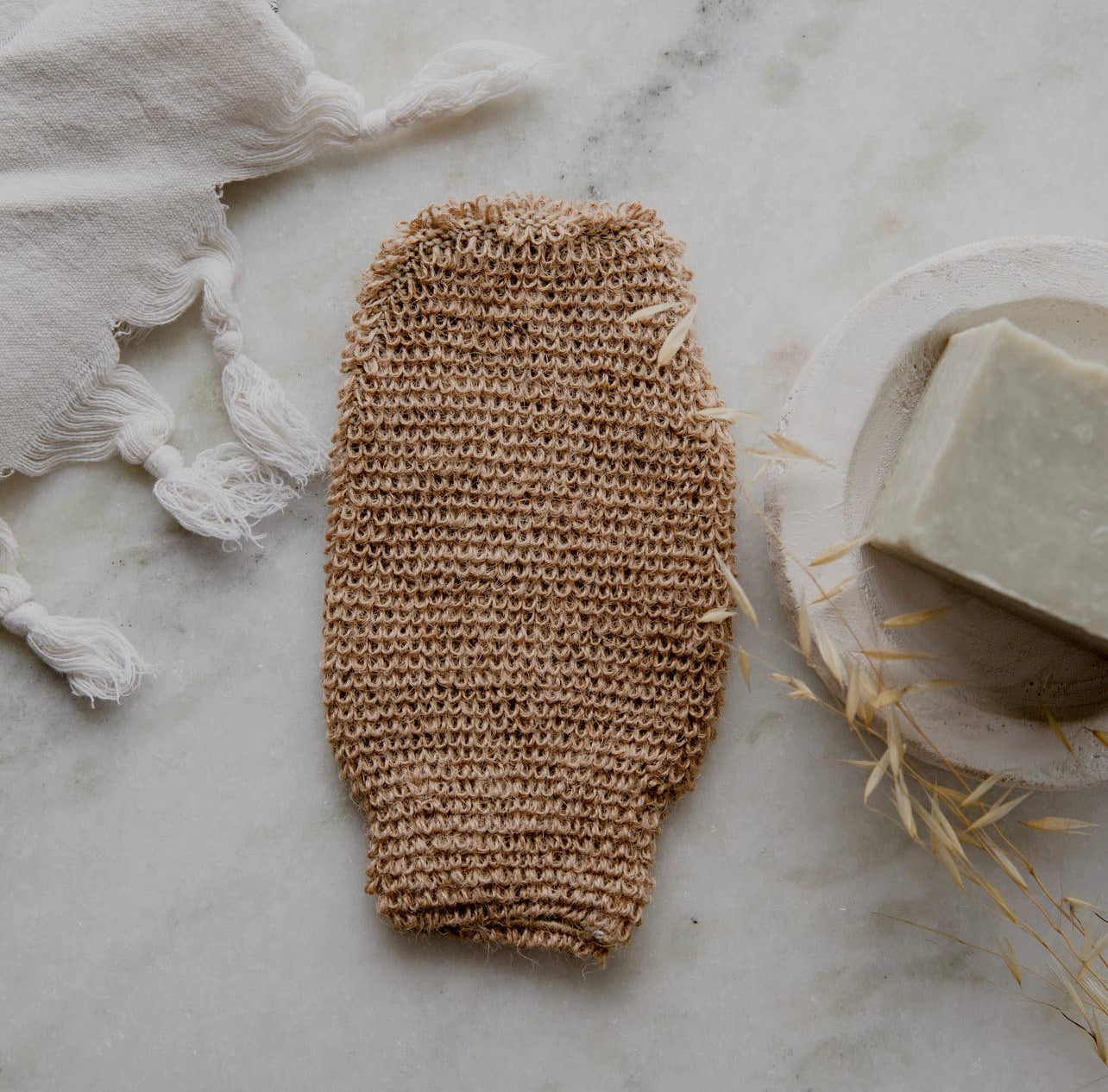 Jute Cleansing + Exfoliating Bath Shower Mitt