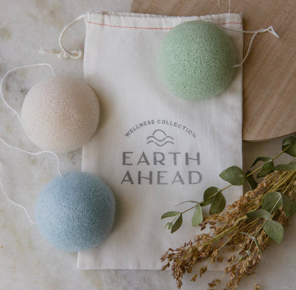 Konjac Facial Cleansing Sponge- Set of 3 with pouch